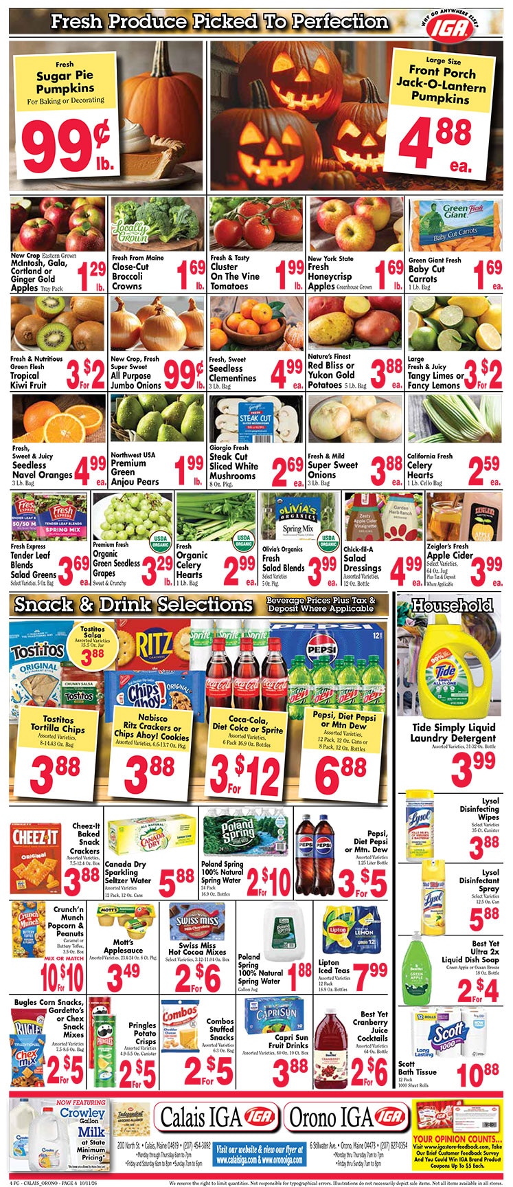 Calais IGA Weekly Ad October 17 - 23, 2026