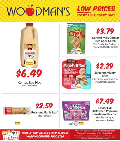 Woodman's Food Market (Big Falls Area, WI) M1000 Weekly Weekly Ad October 15 - 21, 2026