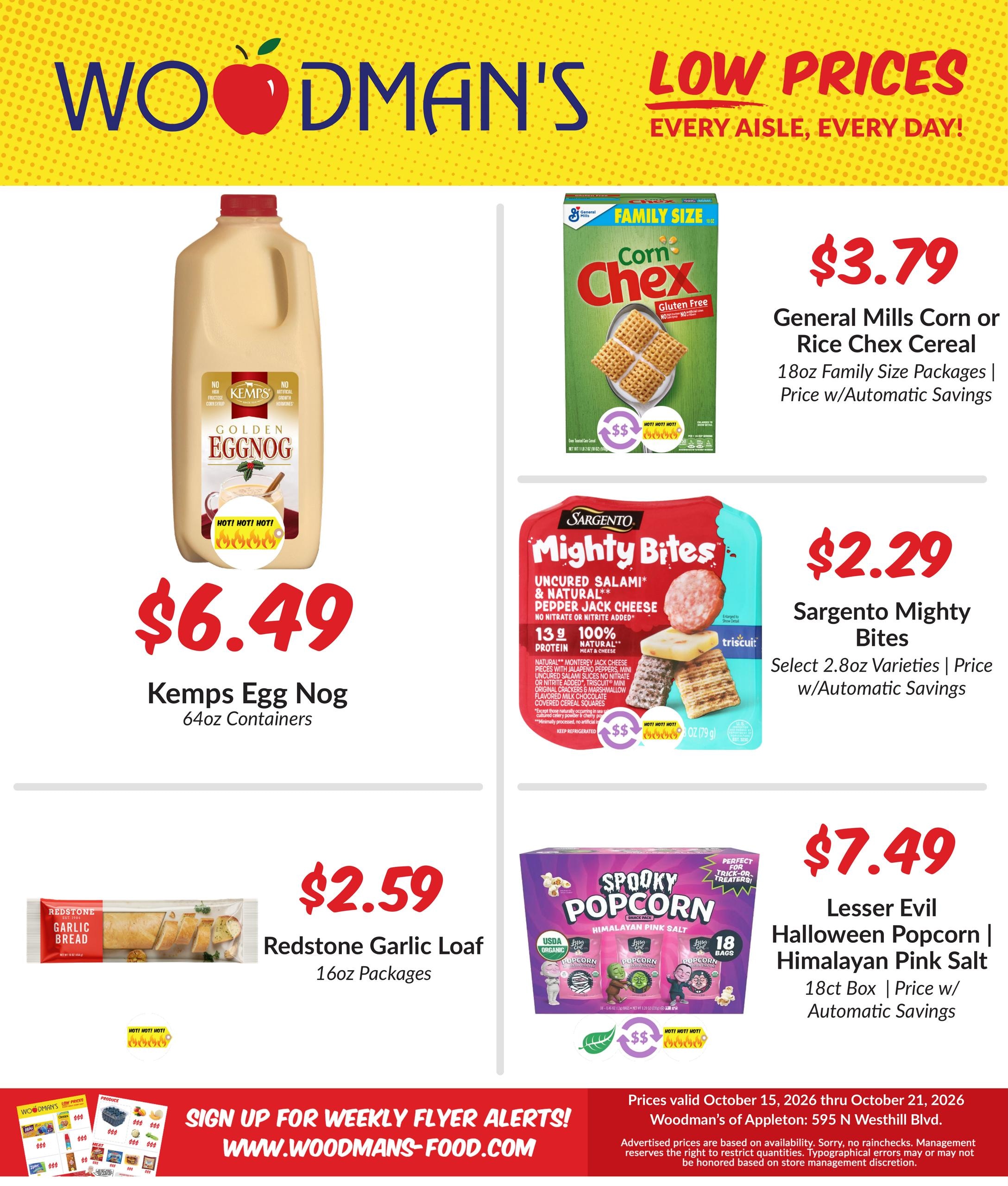 Woodman's Food Market (Big Falls Area, WI) M1000 Weekly Weekly Ad October 15 - 21, 2026