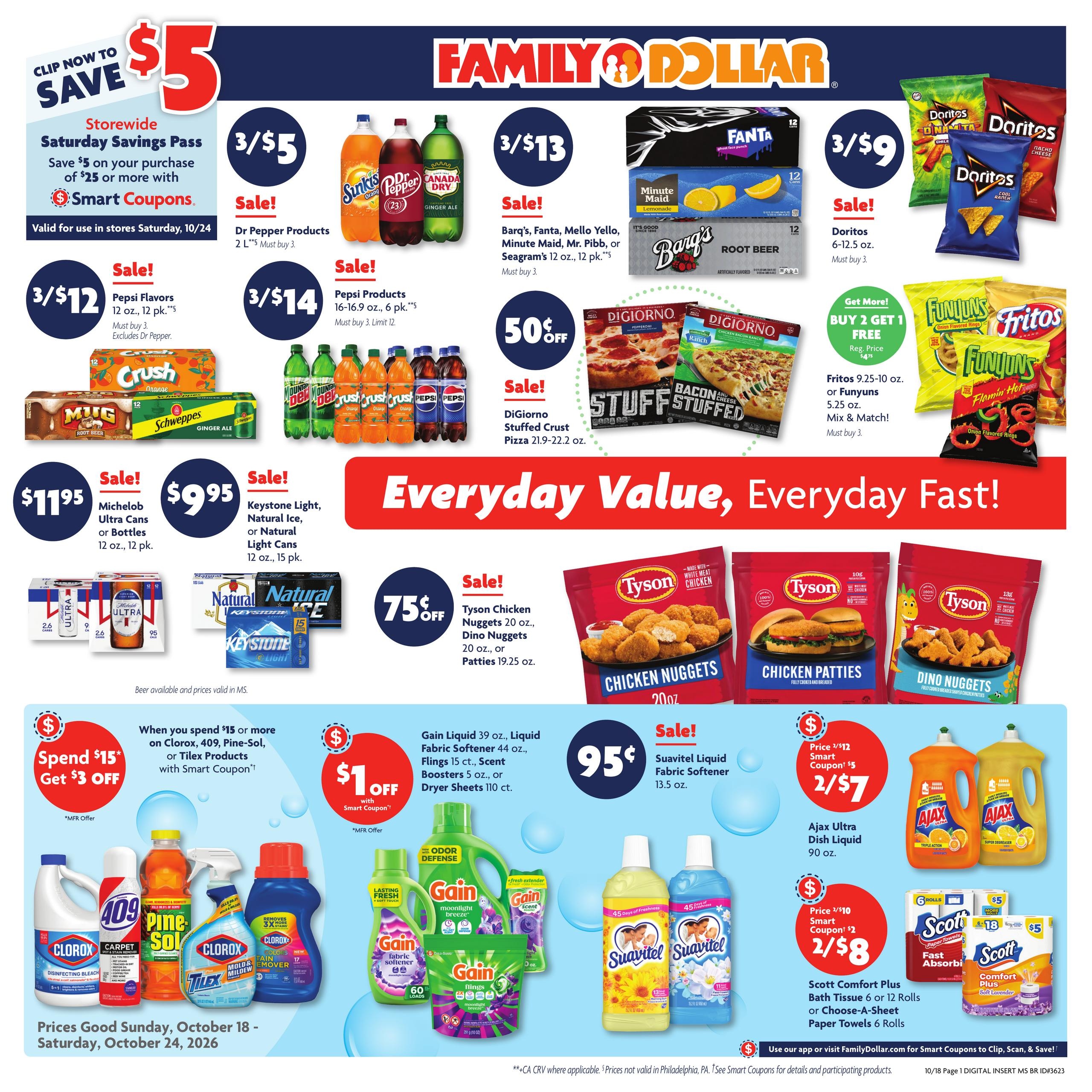 Family Dollar (Brookhaven-Indianola Area, MS) Weekly Ad October 18 - 24, 2026