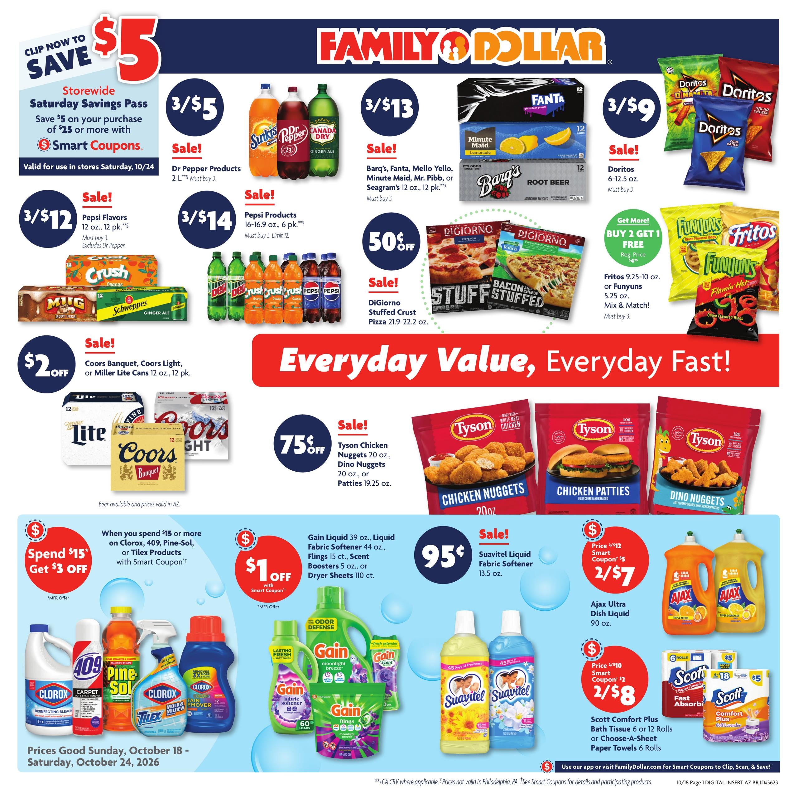 Family Dollar (Rio Rico-Tucson Area, AZ) Weekly Ad October 18 - 24, 2026