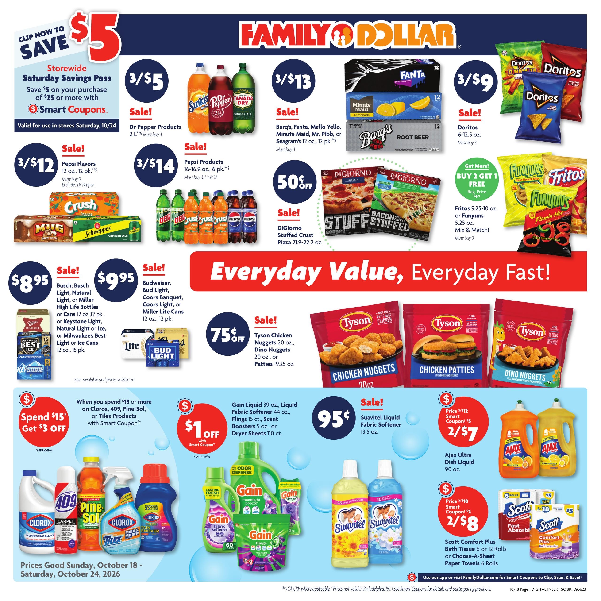 Family Dollar (Aiken Area, SC) Weekly Ad October 18 - 24, 2026