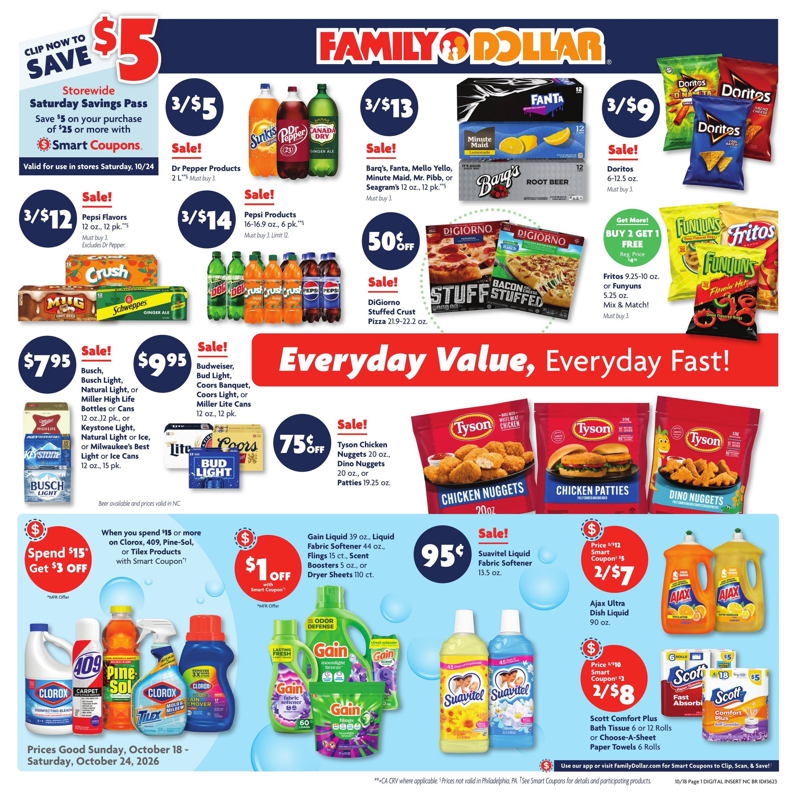 Family Dollar (Andrews Area, NC) Weekly Ad October 18 - 24, 2026