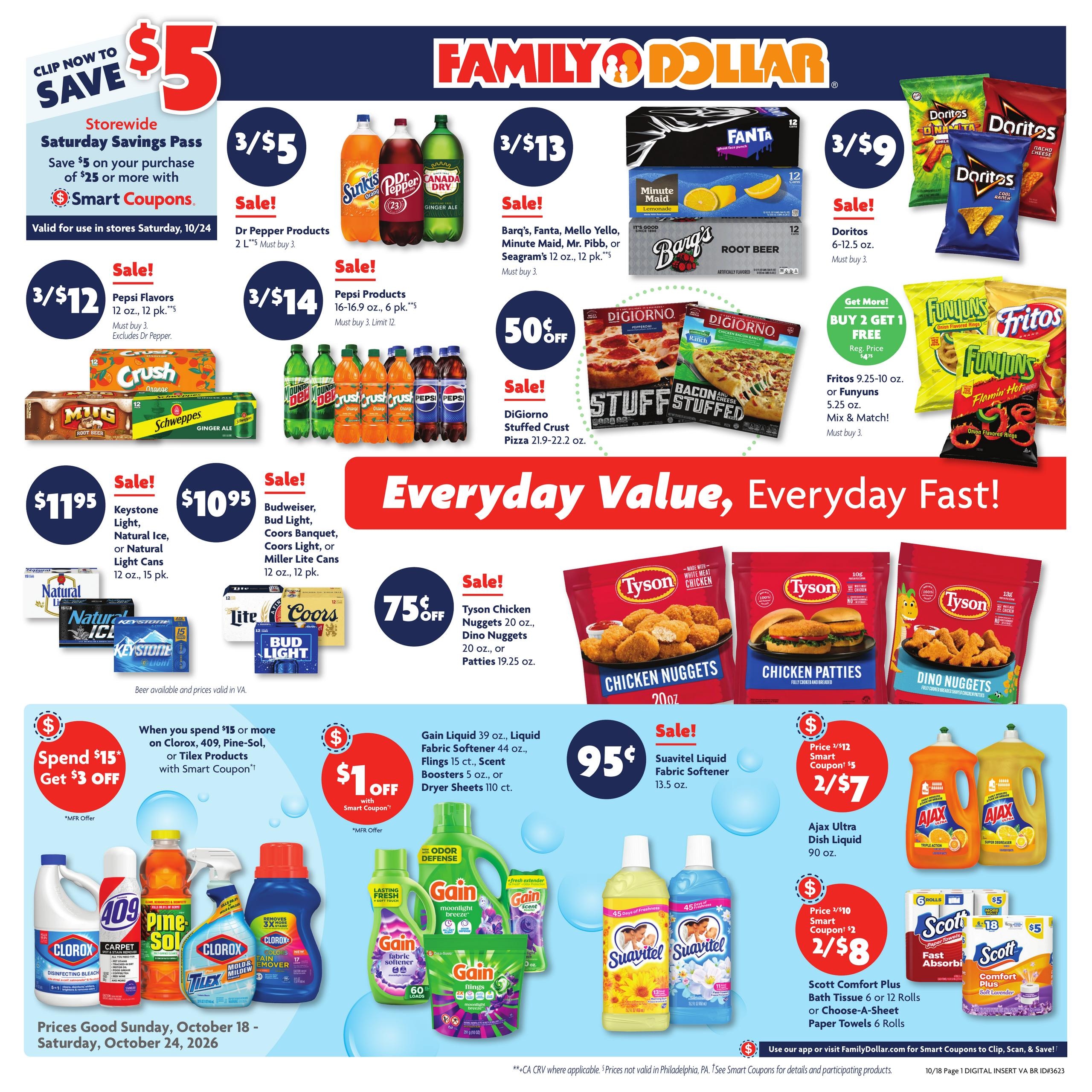 Family Dollar (Bridgewater Area, VA) Weekly Ad October 18 - 24, 2026