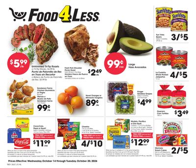 Food 4 Less California Weekly Ad October 14 - 20, 2026