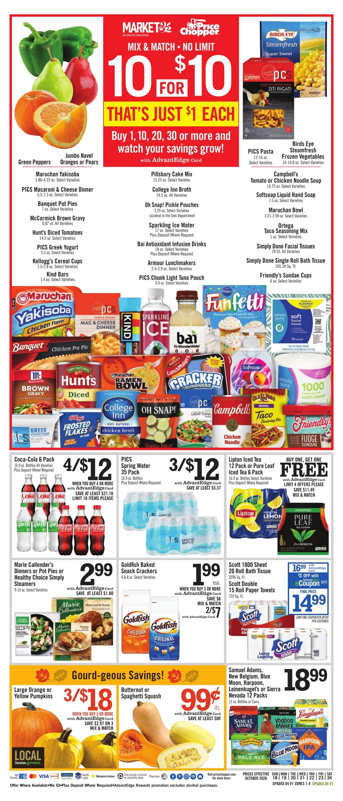 Price Chopper (Albany-Whitehall Area, NY) Weekly Ad October 18 - 24, 2026