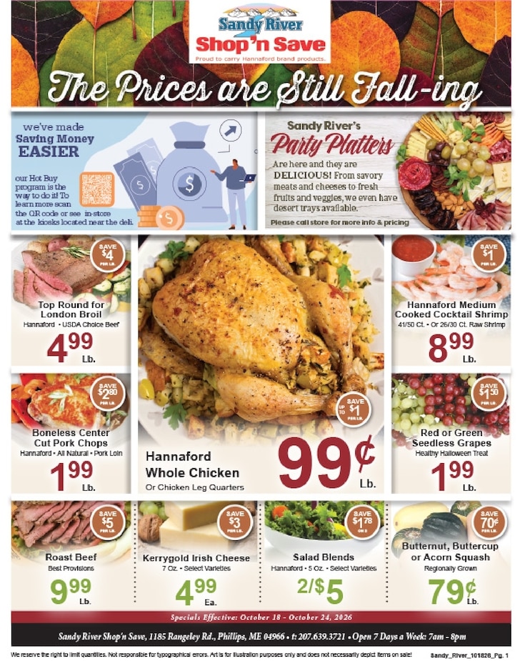 Sandy River Shop 'n Save Weekly Ad October 18 - 24, 2026