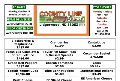 County Line Foods Weekly Ad October 19 - 25, 2026