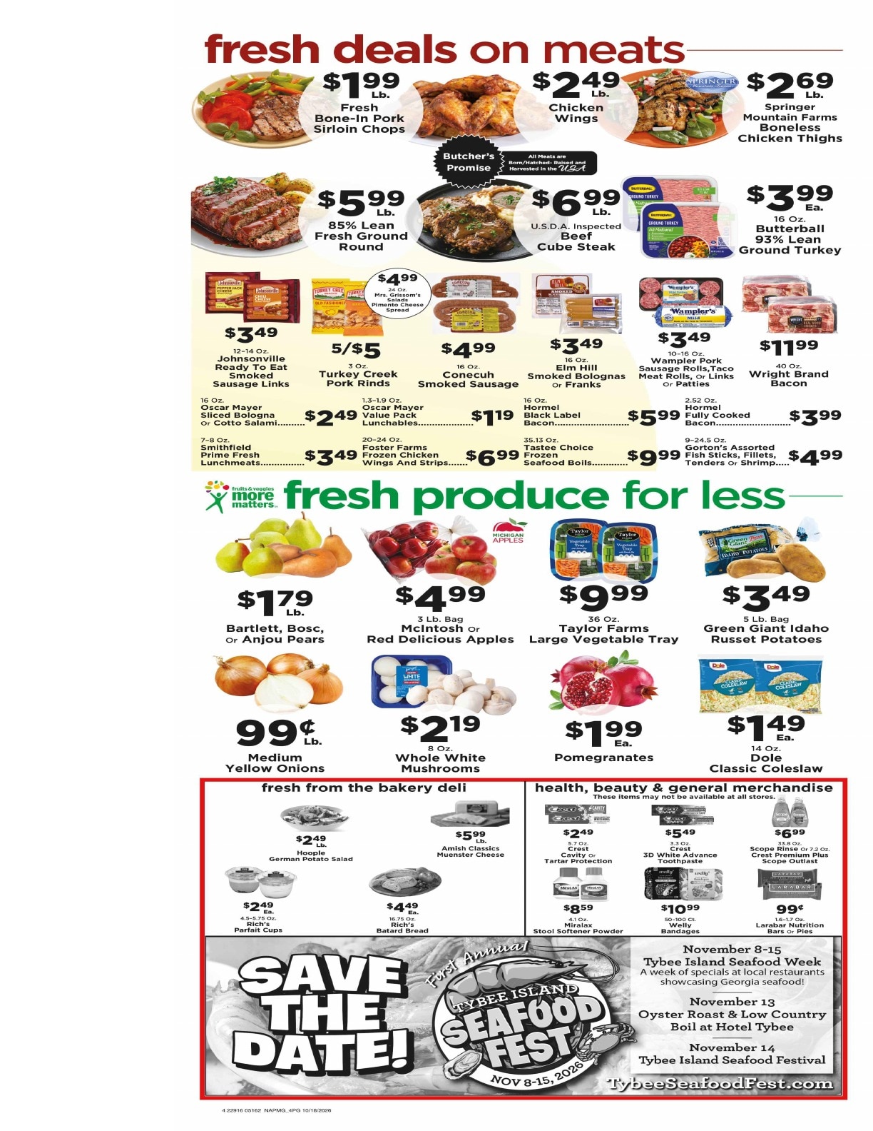 Tybee Market Weekly Ad October 18 - 24, 2026