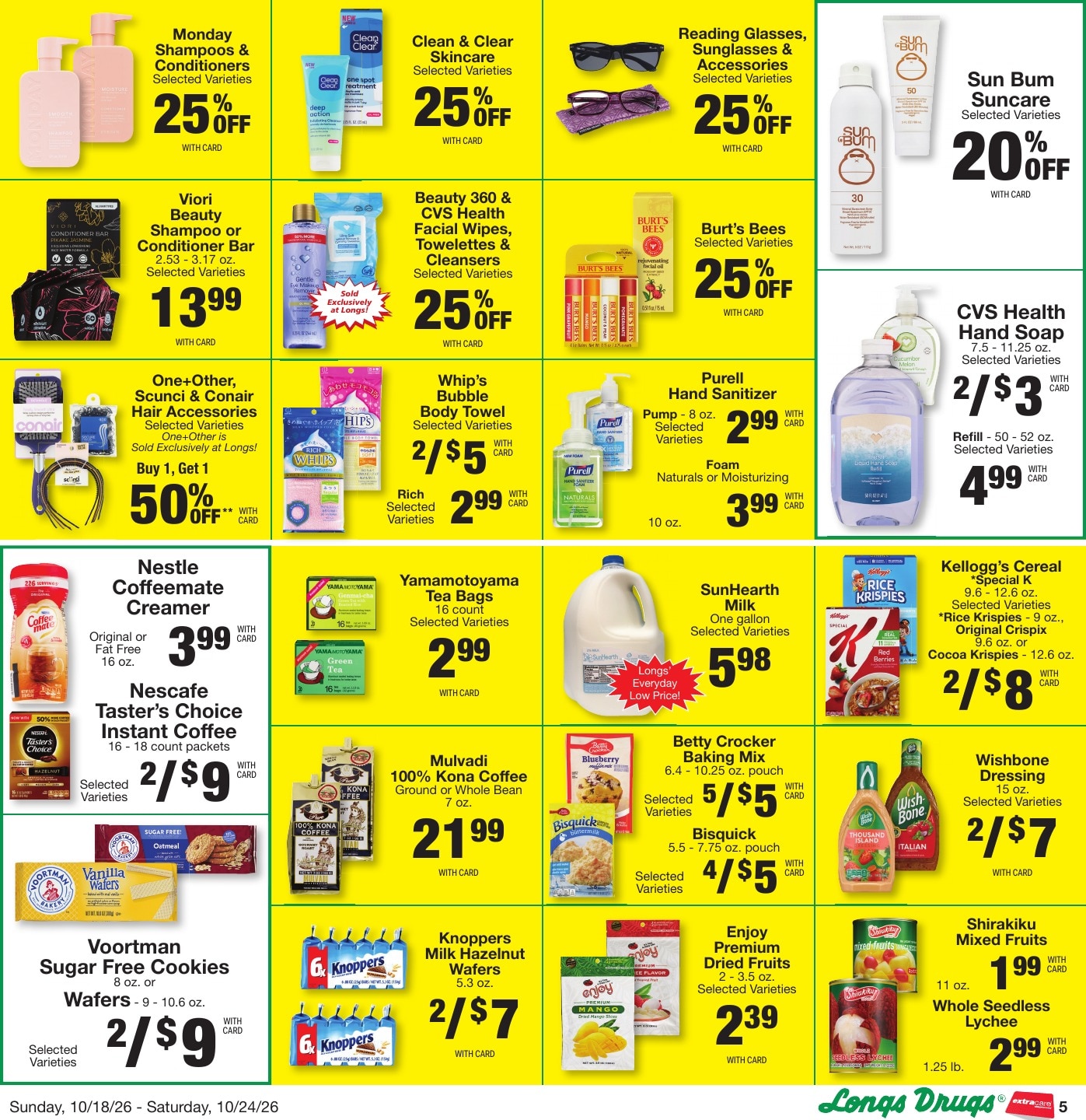 Longs Drugs Big Island Weekly Ad October 18 - 24, 2026