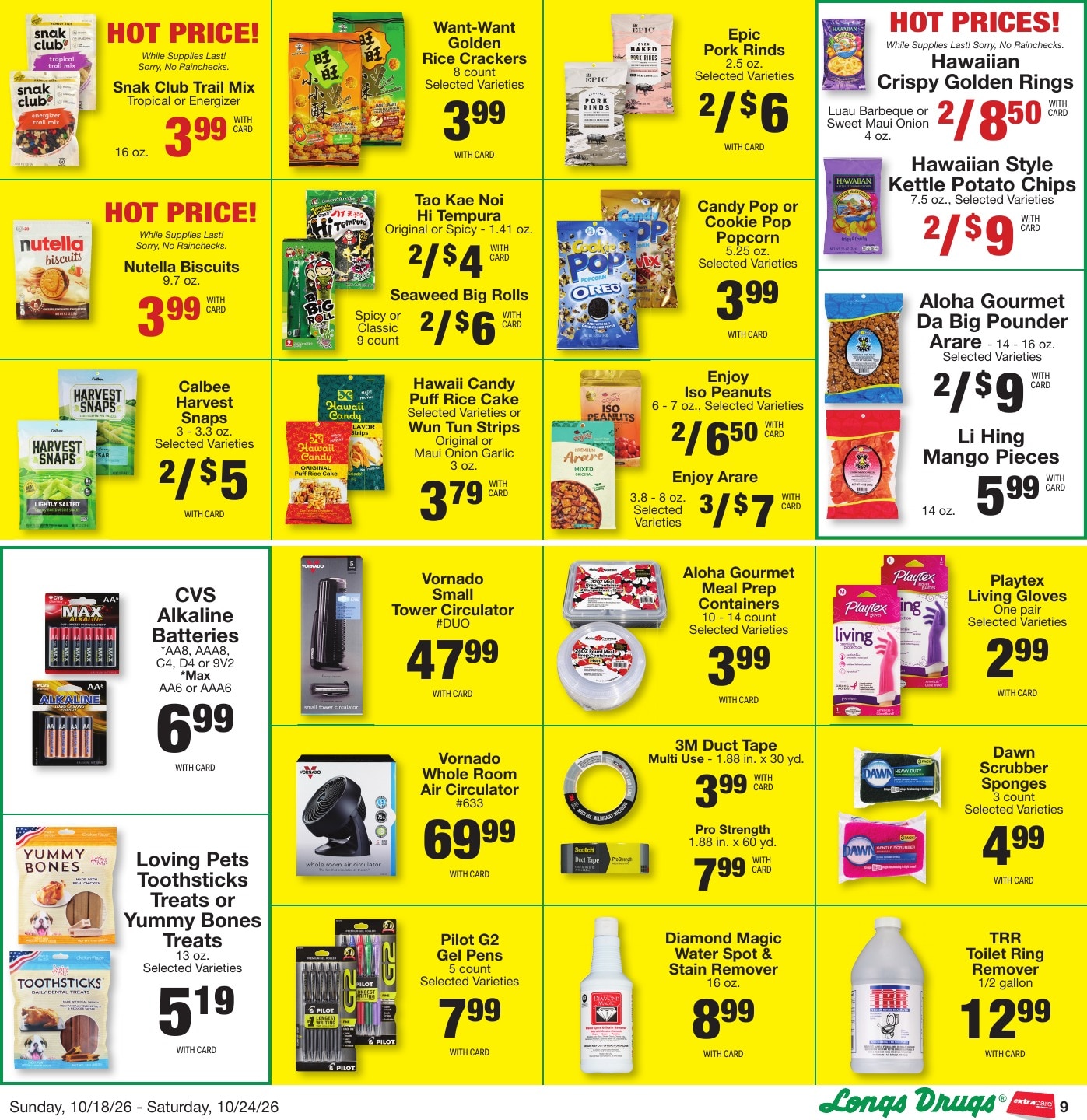 Longs Drugs Big Island Weekly Ad October 18 - 24, 2026