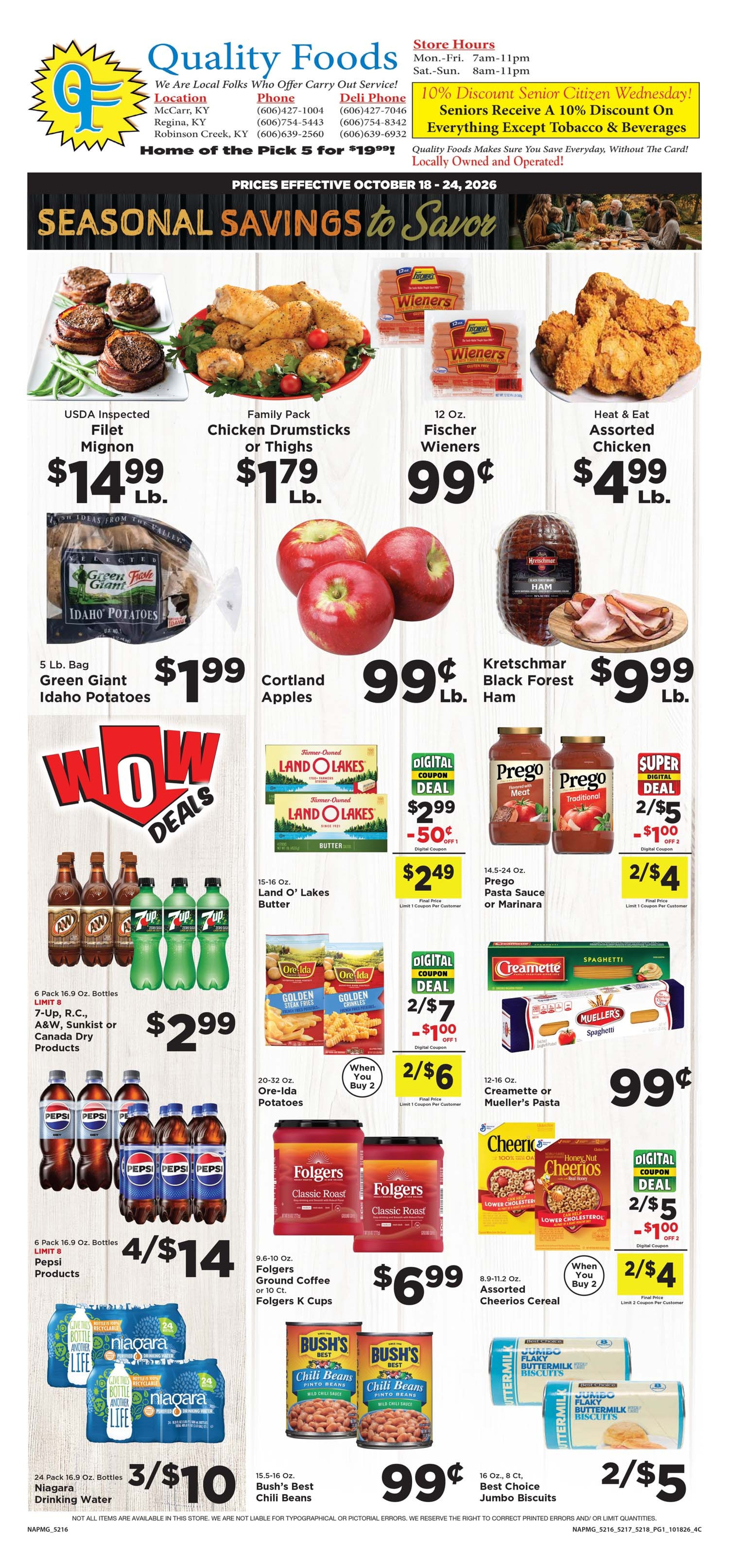 Quality Foods - Buskirk Seasonal Savings To Savor! Weekly Ad October 18 - 24, 2026