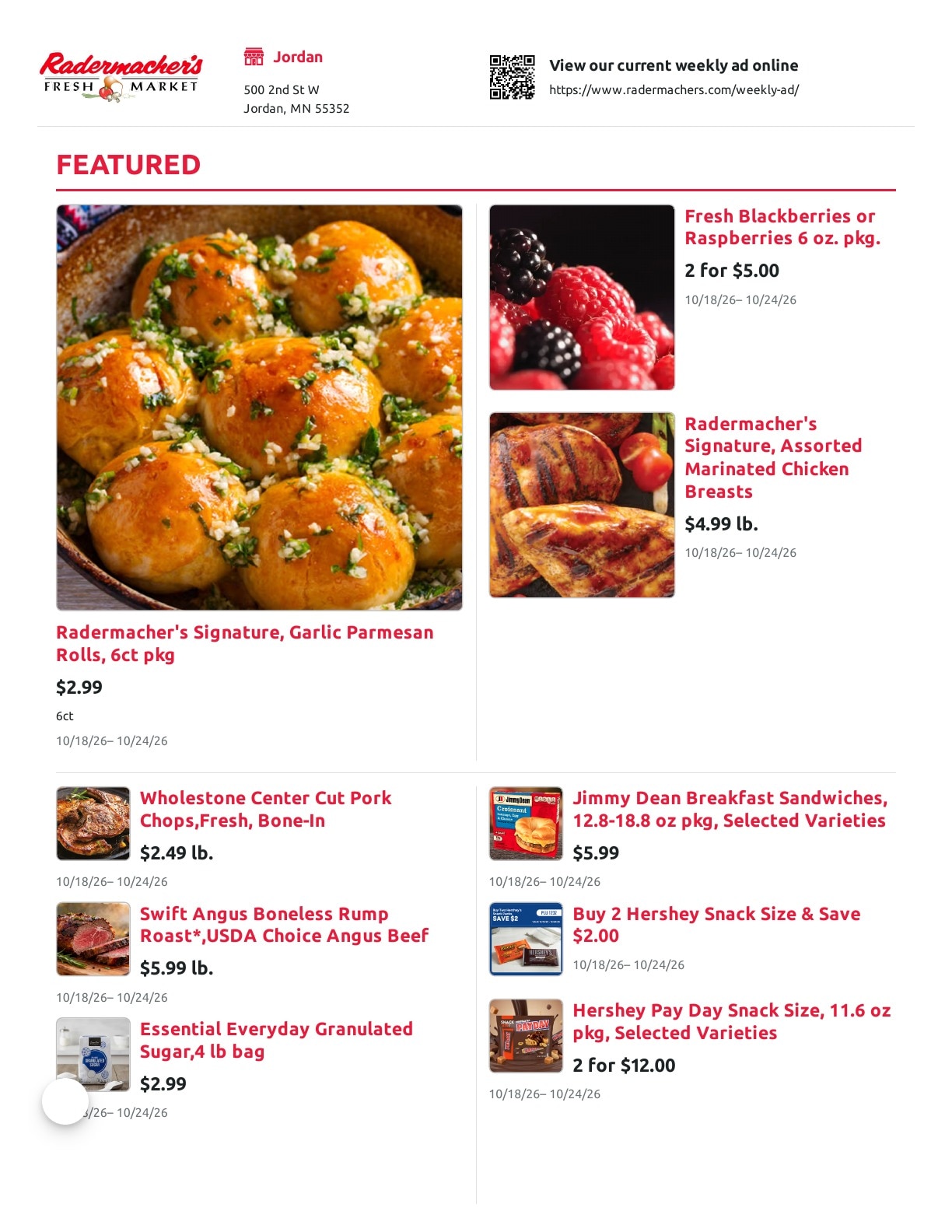 Radermacher's Fresh Market Weekly Ad October 18 - 24, 2026
