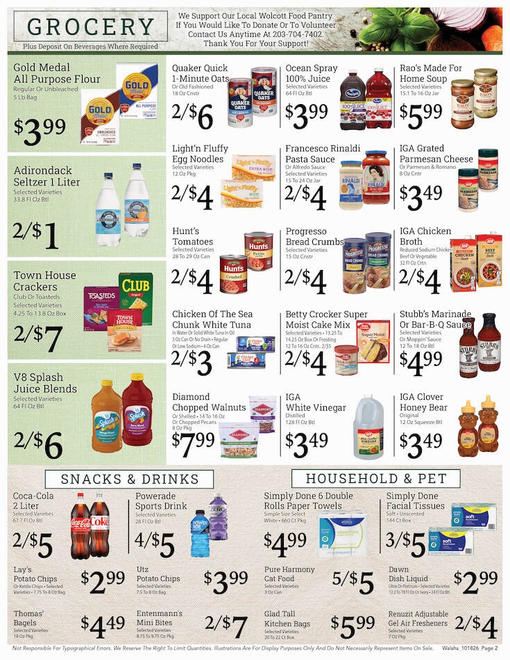 Walsh's Quality Market IGA Weekly Ad October 18 - 24, 2026