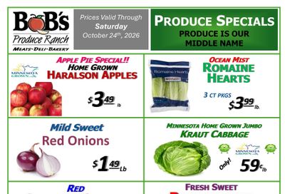 BoB's Produce Ranch Weekly Ad October 18 - 24, 2026