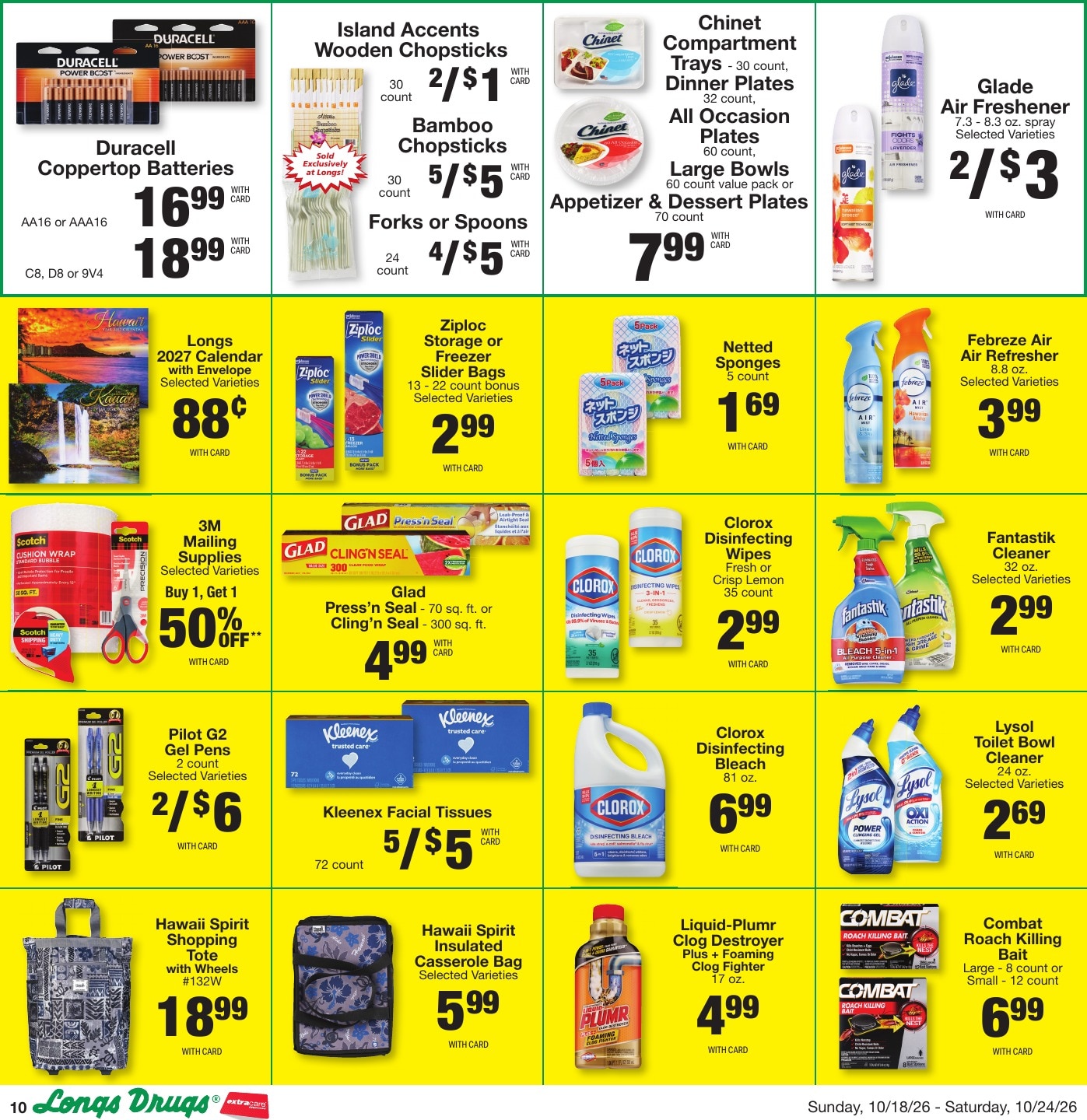 Longs Drugs Maui and Kauai Weekly Ad October 18 - 24, 2026