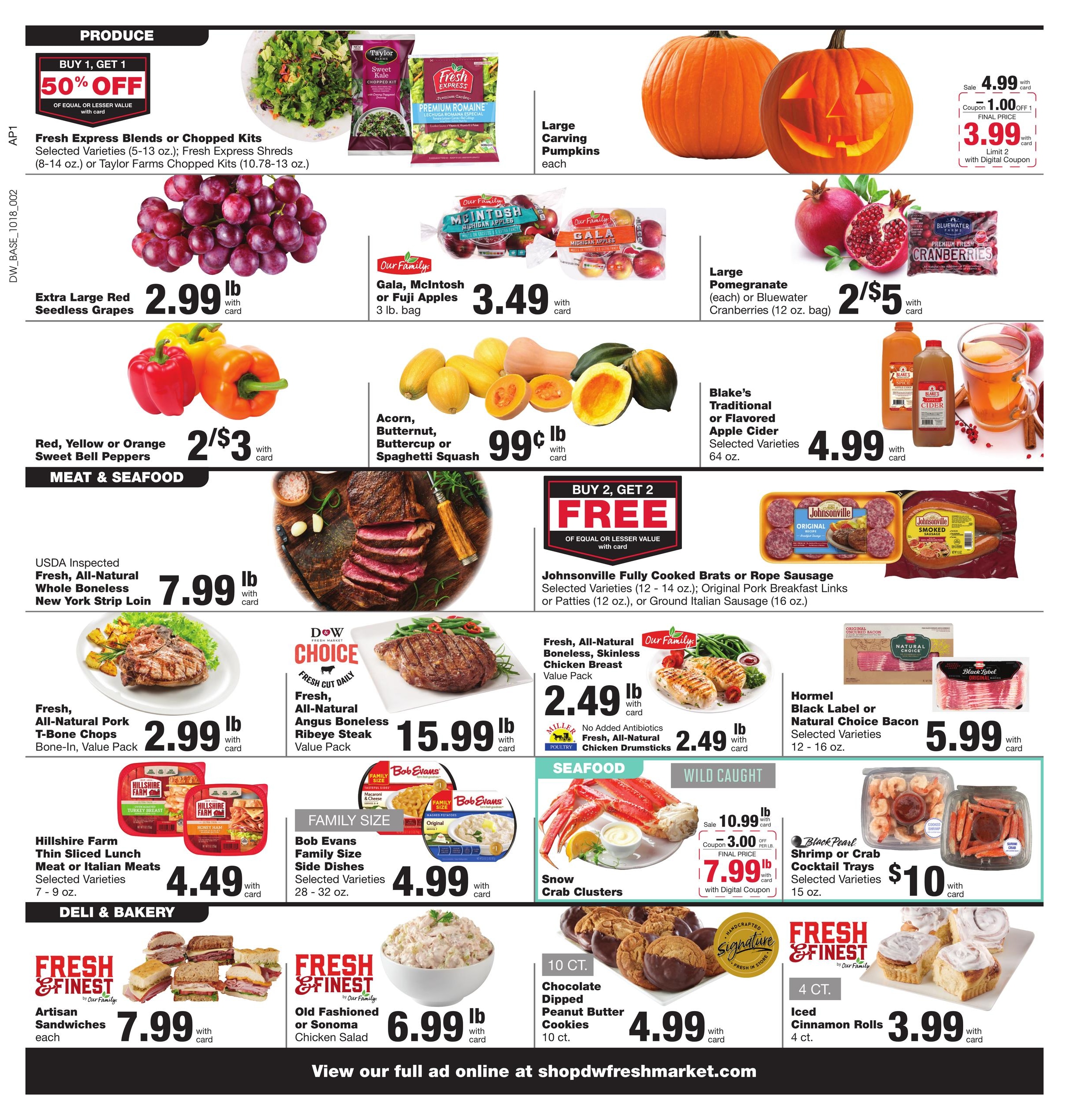 D&W Fresh Market Weekly Ad October 18 - 24, 2026