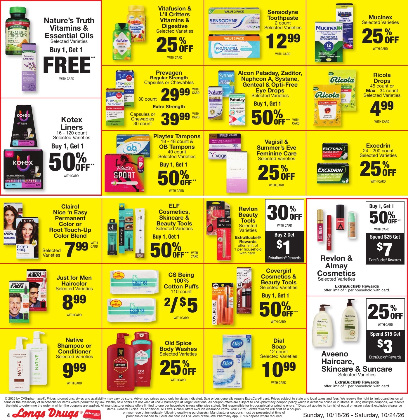 Longs Drugs Oahu Weekly Ad October 18 - 24, 2026