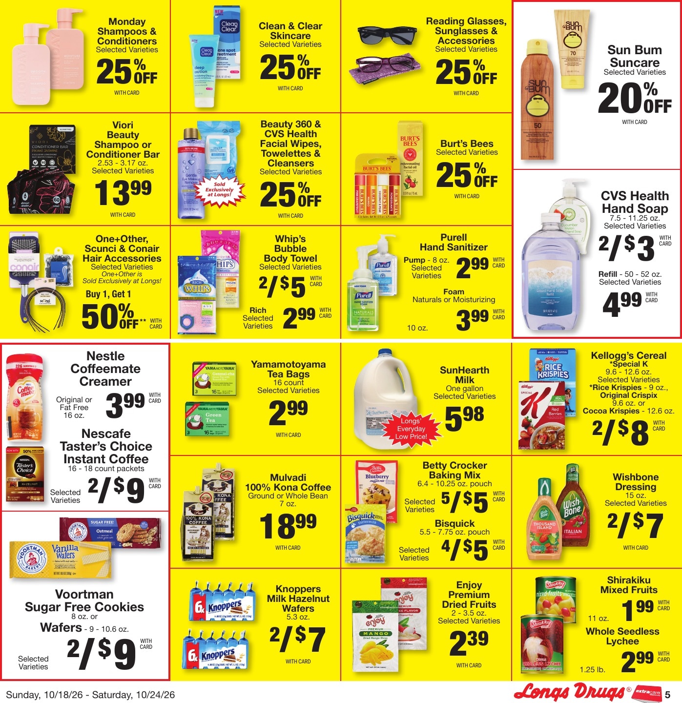 Longs Drugs Oahu Weekly Ad October 18 - 24, 2026