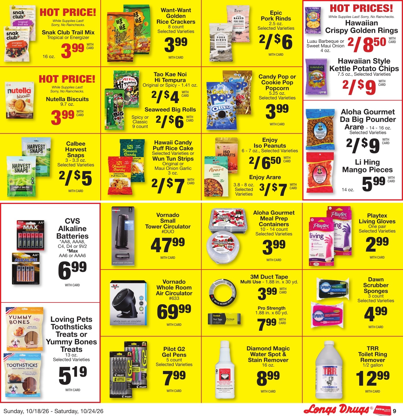 Longs Drugs Oahu Weekly Ad October 18 - 24, 2026