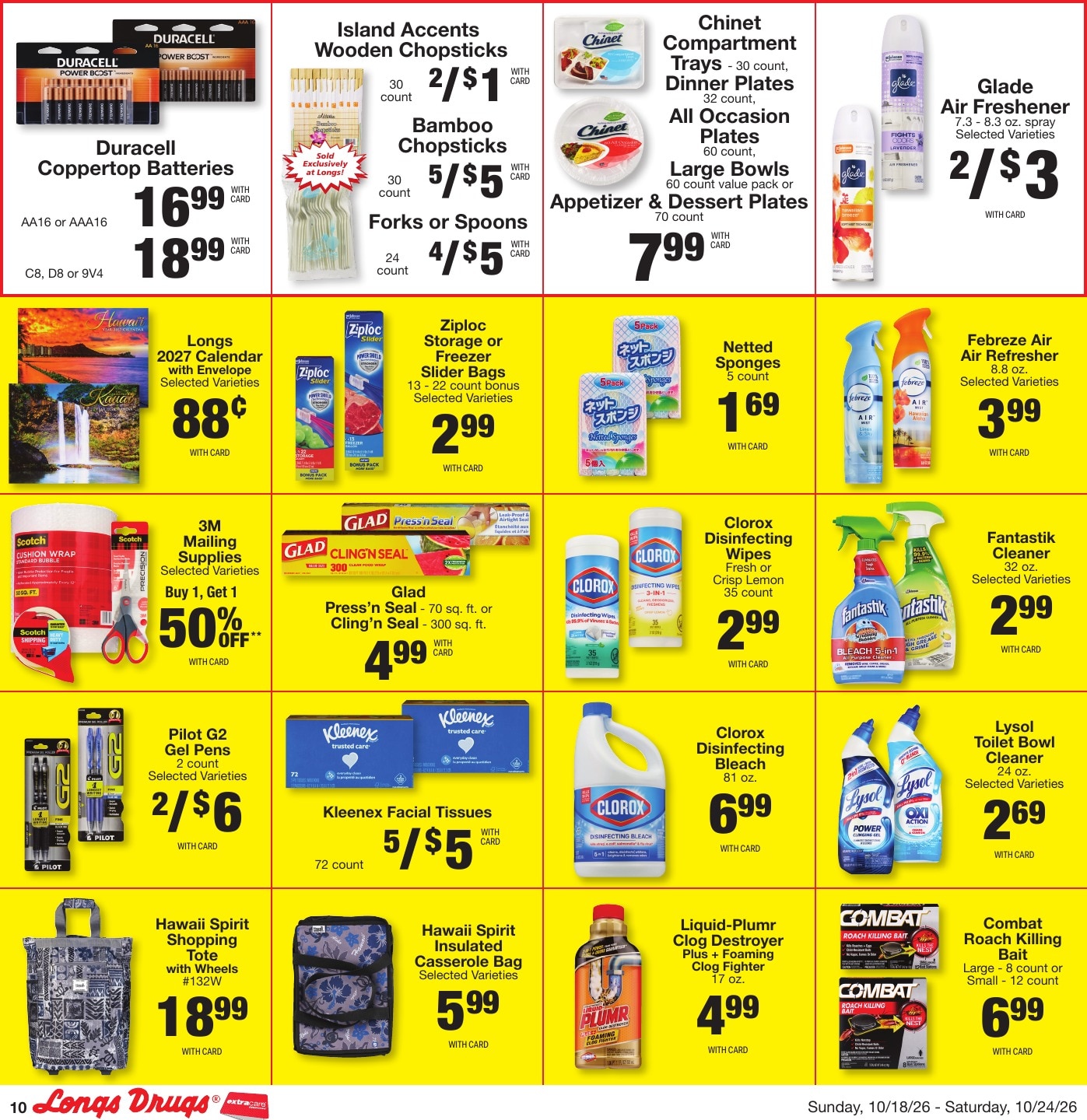 Longs Drugs Oahu Weekly Ad October 18 - 24, 2026