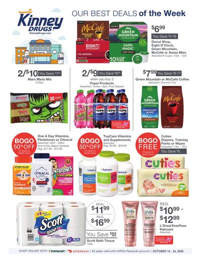 Kinney Drugs Weekly Ad October 18 - 24, 2026