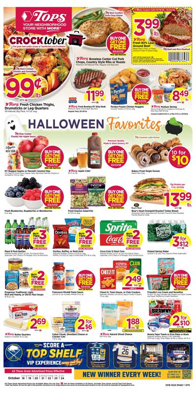 Tops Friendly Markets (Kinsman Area, OH) Weekly Ad October 18 - 24, 2026