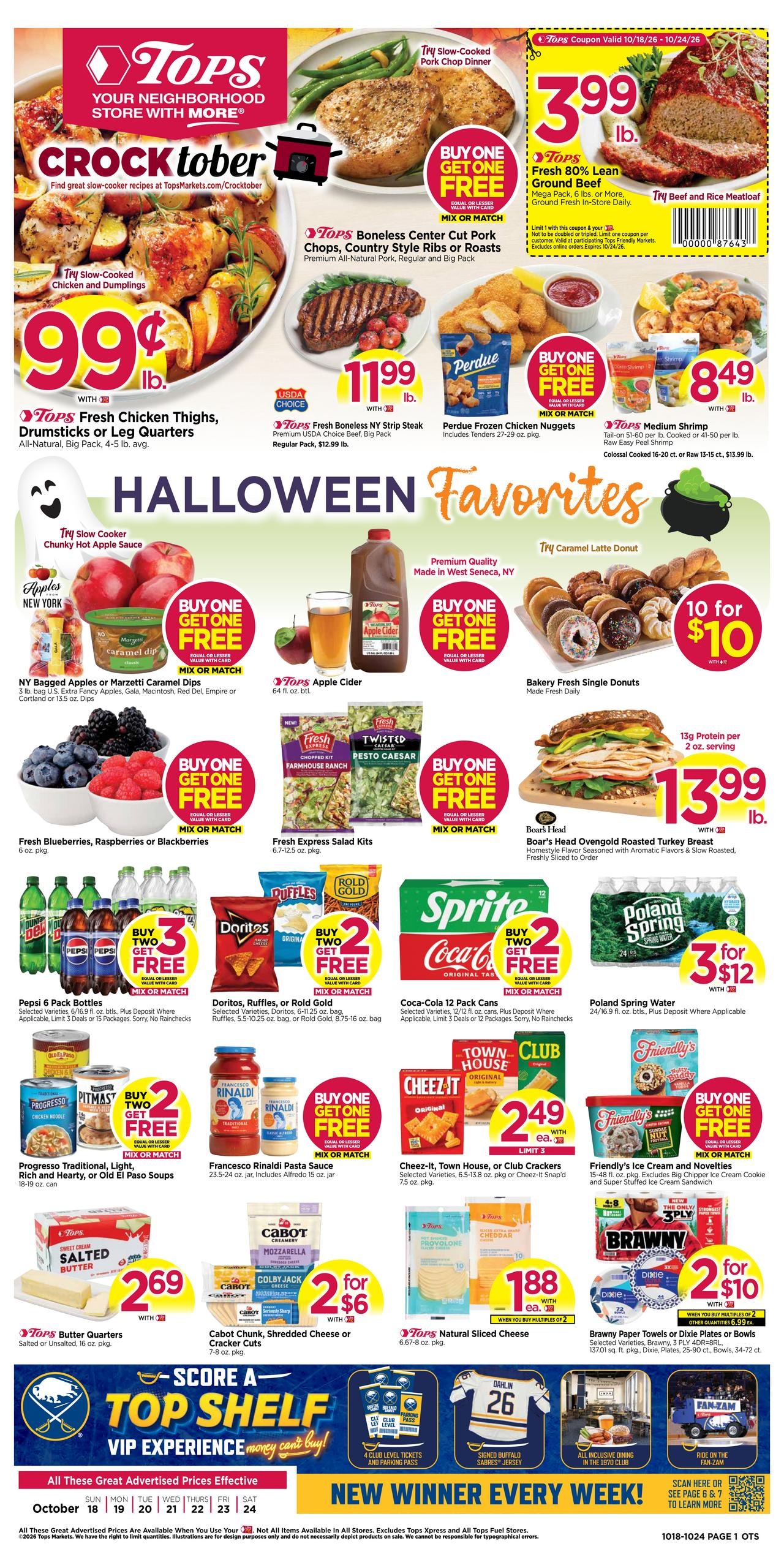Tops Friendly Markets (Kinsman Area, OH) Weekly Ad October 18 - 24, 2026