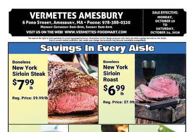 Vermette's Market Weekly Ad October 19 - 24, 2026