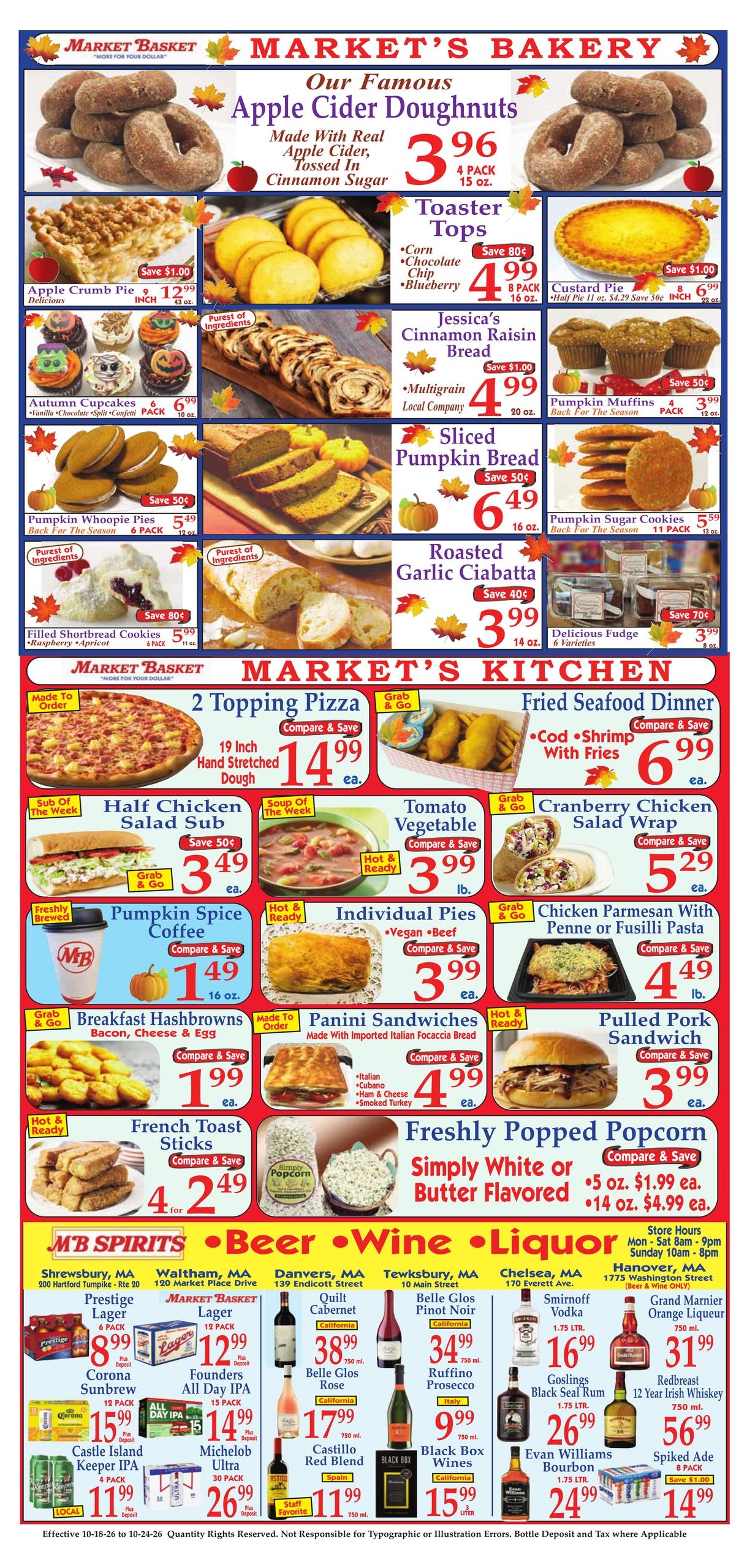 Market Basket (Accord Area, MA) Weekly Ad October 18 - 24, 2026