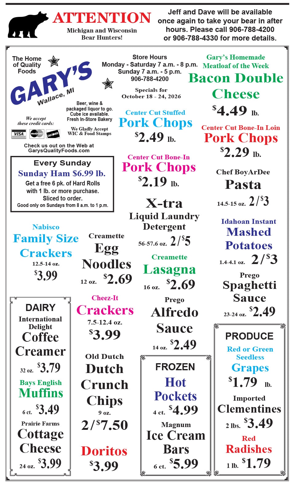 Gary's Quality Foods Weekly Ad October 18 - 24, 2026