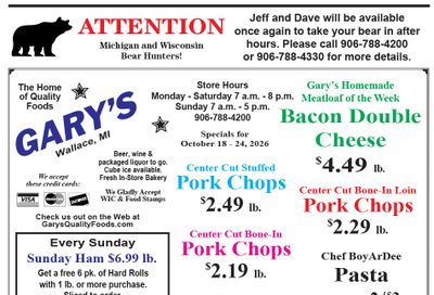 Gary's Quality Foods Weekly Ad October 18 - 24, 2026