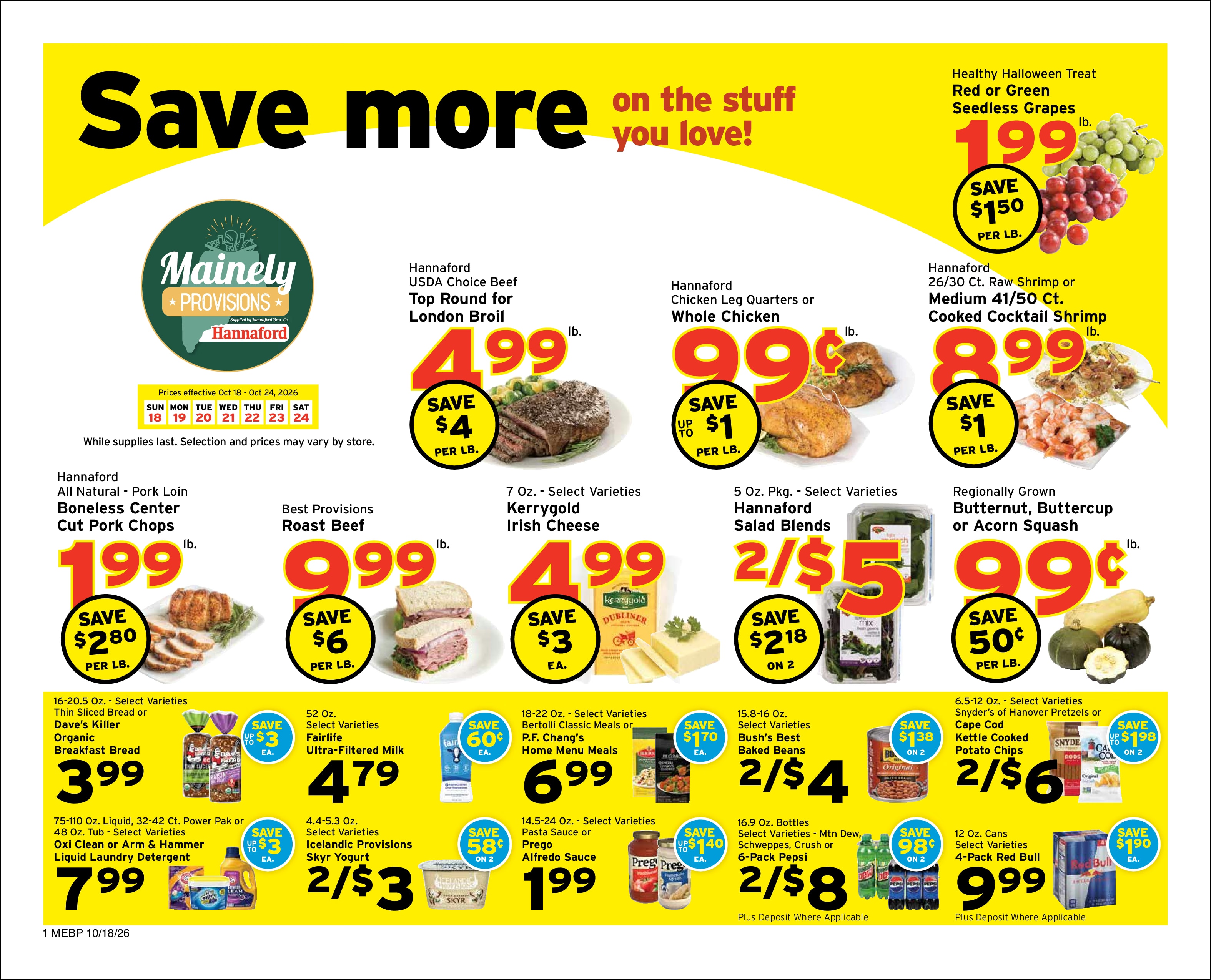 Mainely Provisions (72 Main St., Bethel, ME) Weekly Ad October 18 - 24, 2026