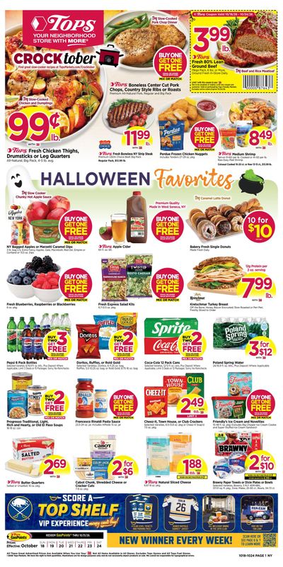 Tops Friendly Markets (Millbrook Area, NY) Weekly Ad October 18 - 24, 2026