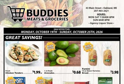 Buddies Meats & Groceries Weekly Ad October 19 - 25, 2026