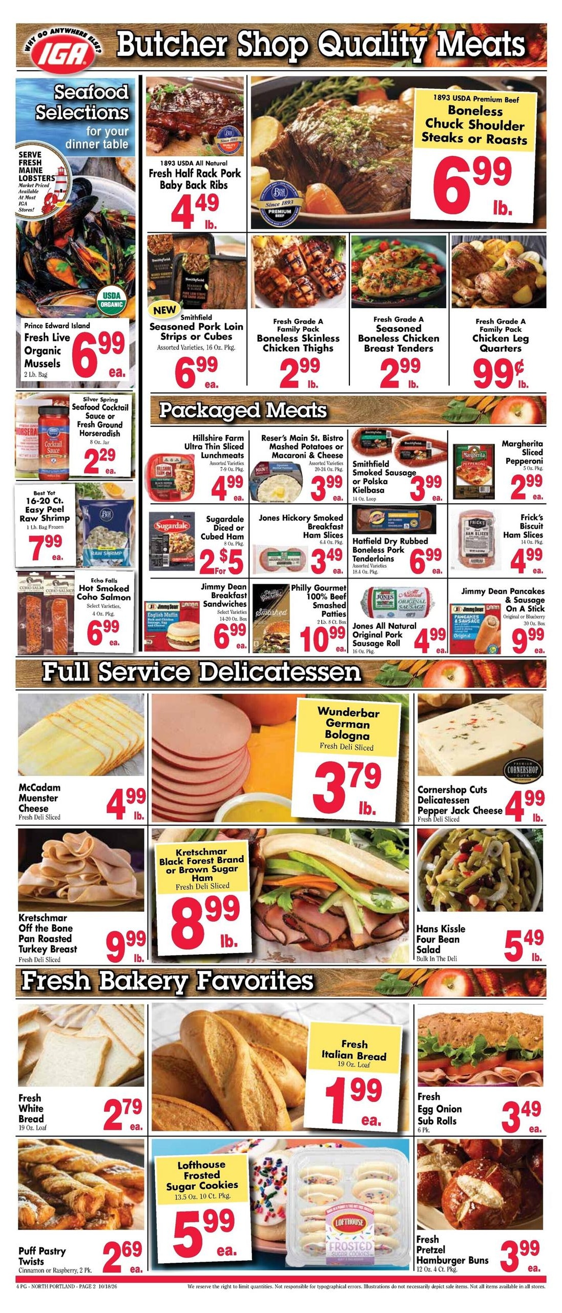 Andy's IGA Foodliner (Houlton Area, ME) Weekly Ad October 19 - 25, 2026