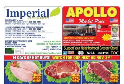 Apollo Market Place (20250 West Seven Mile Road, Detroit, MI) Weekly Ad October 19 - November 1, 2026