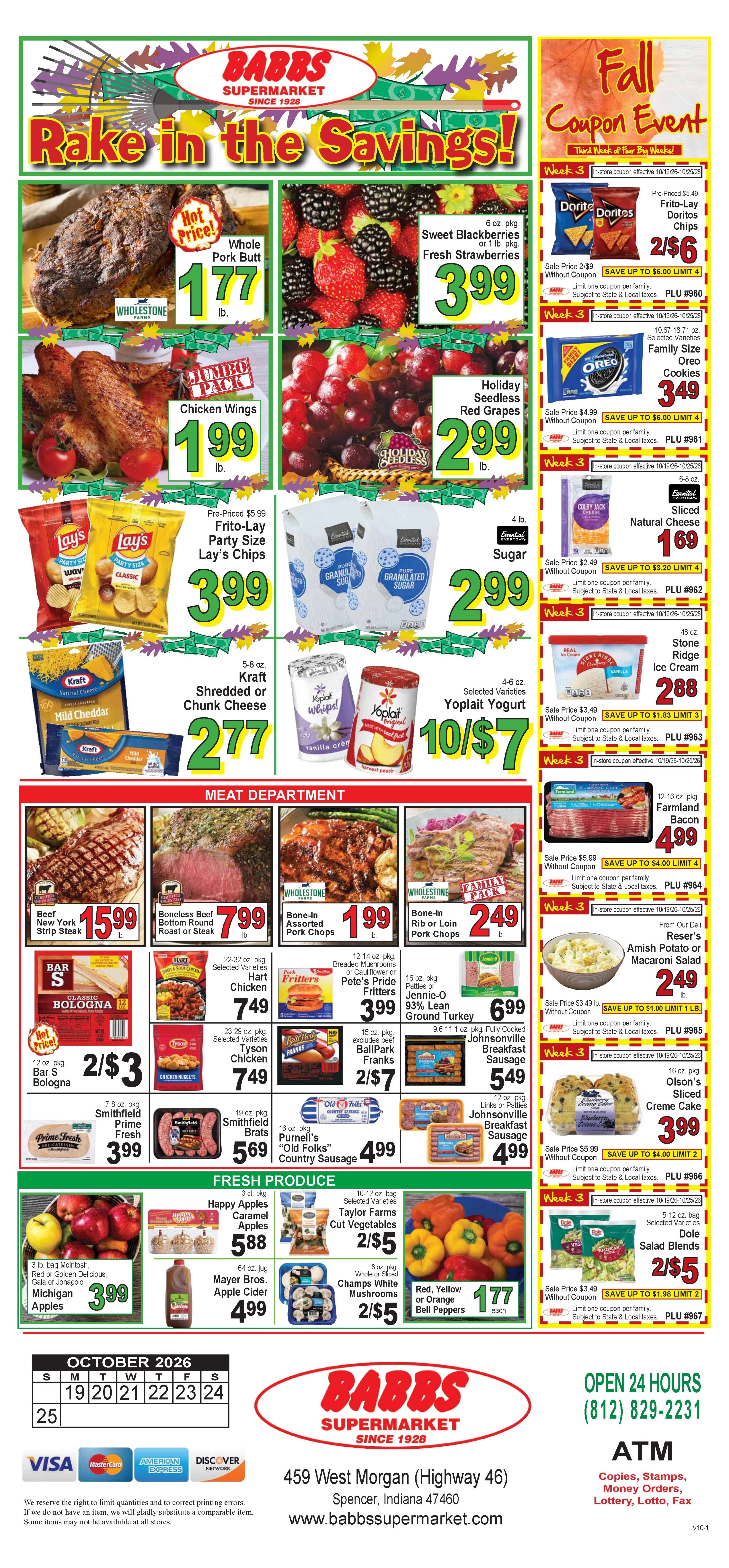 Babbs Supermarket Weekly Ad October 19 - 25, 2026