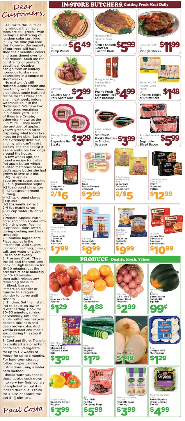 Costa's Supermarket Weekly Ad October 19 - 25, 2026