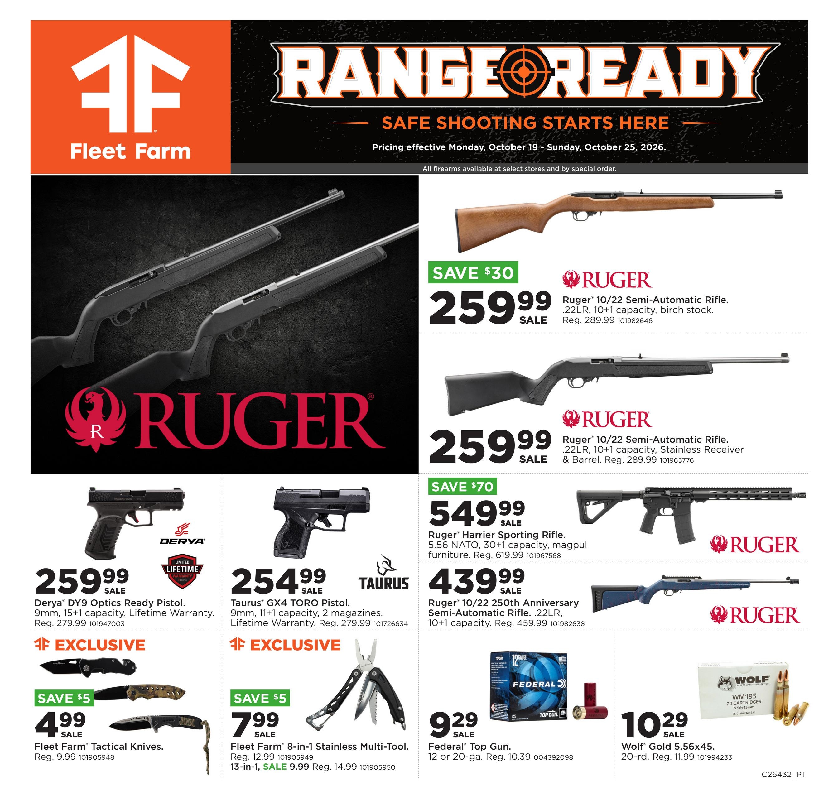 Fleet Farm Range Ready Weekly Ad October 19 - 25, 2026