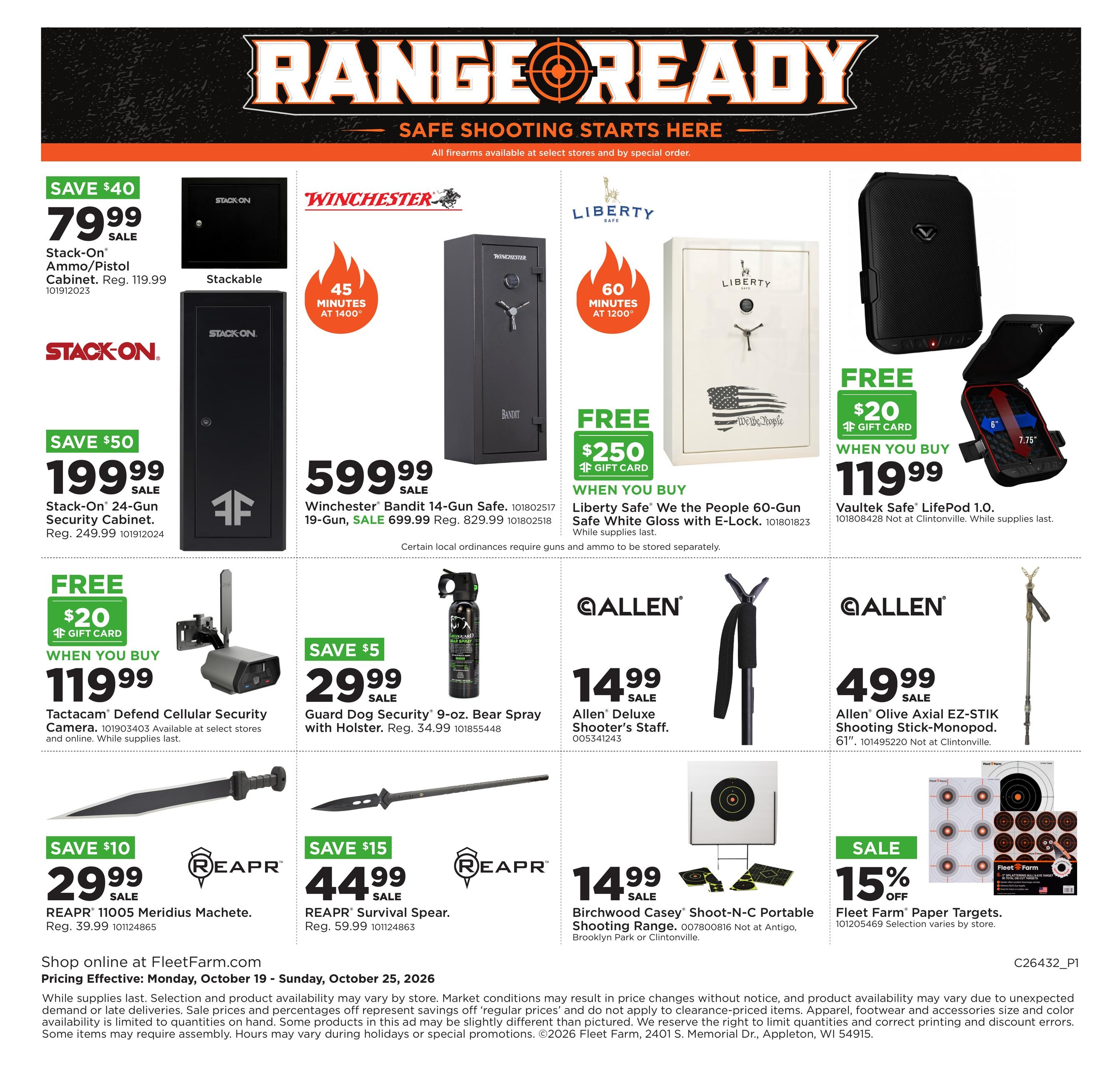 Fleet Farm Range Ready Weekly Ad October 19 - 25, 2026