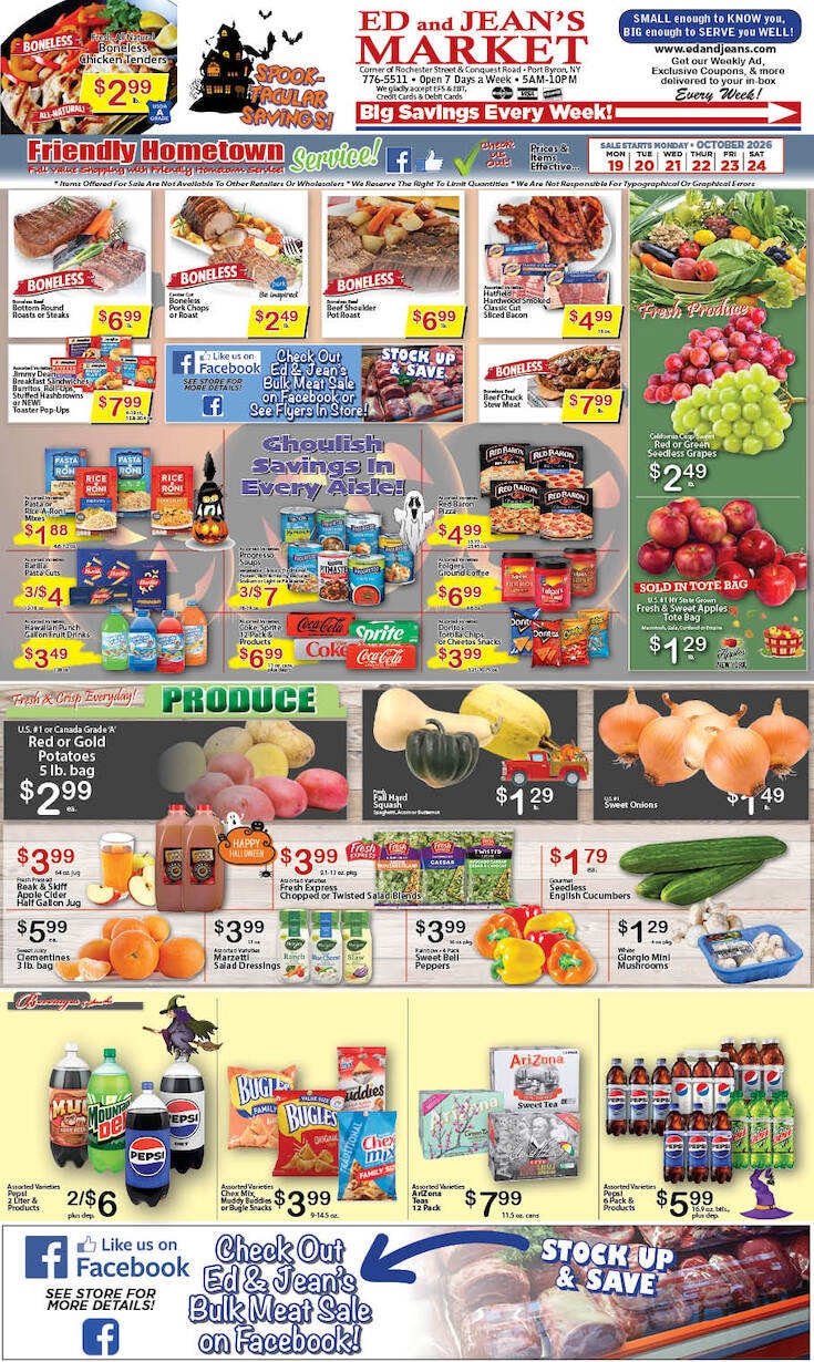 Ed and Jean's Market Weekly Ad October 19 - 24, 2026