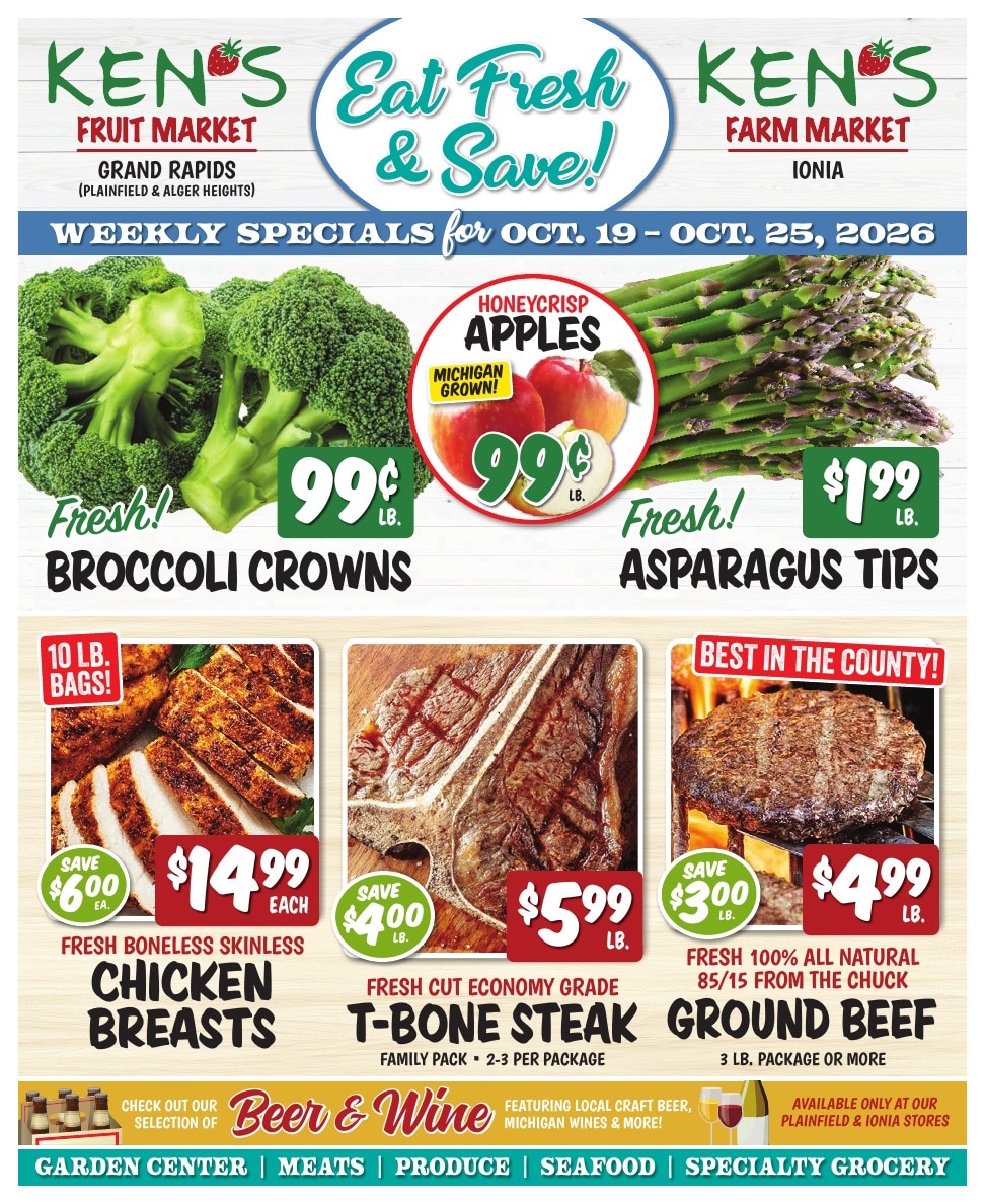 Ken's Fruit Market (Grand Rapids and Ionia, MI) Weekly Ad October 19 - 25, 2026