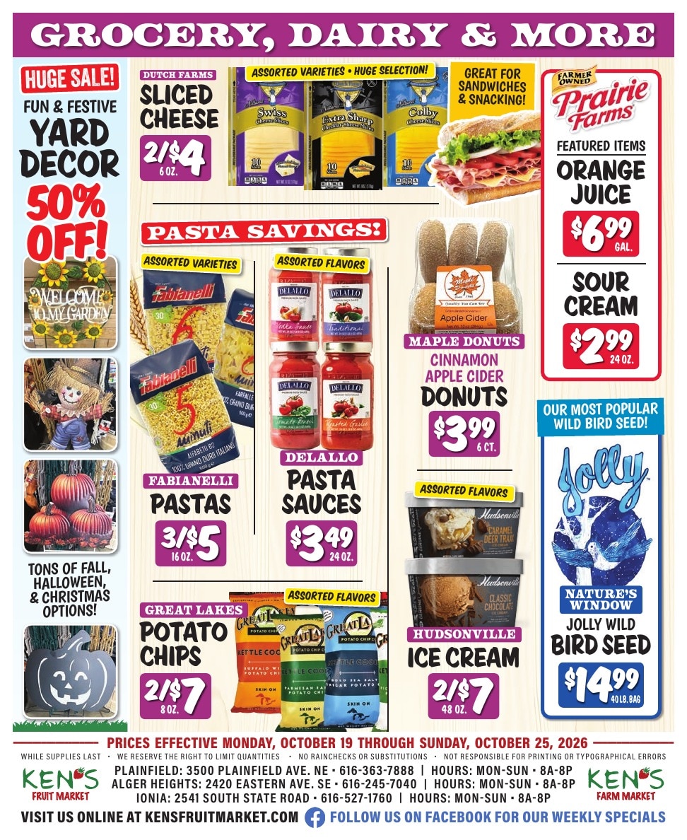 Ken's Fruit Market (Grand Rapids and Ionia, MI) Weekly Ad October 19 - 25, 2026