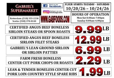 Gabriel's Supermarkets Weekly Ad October 18 - 24, 2026