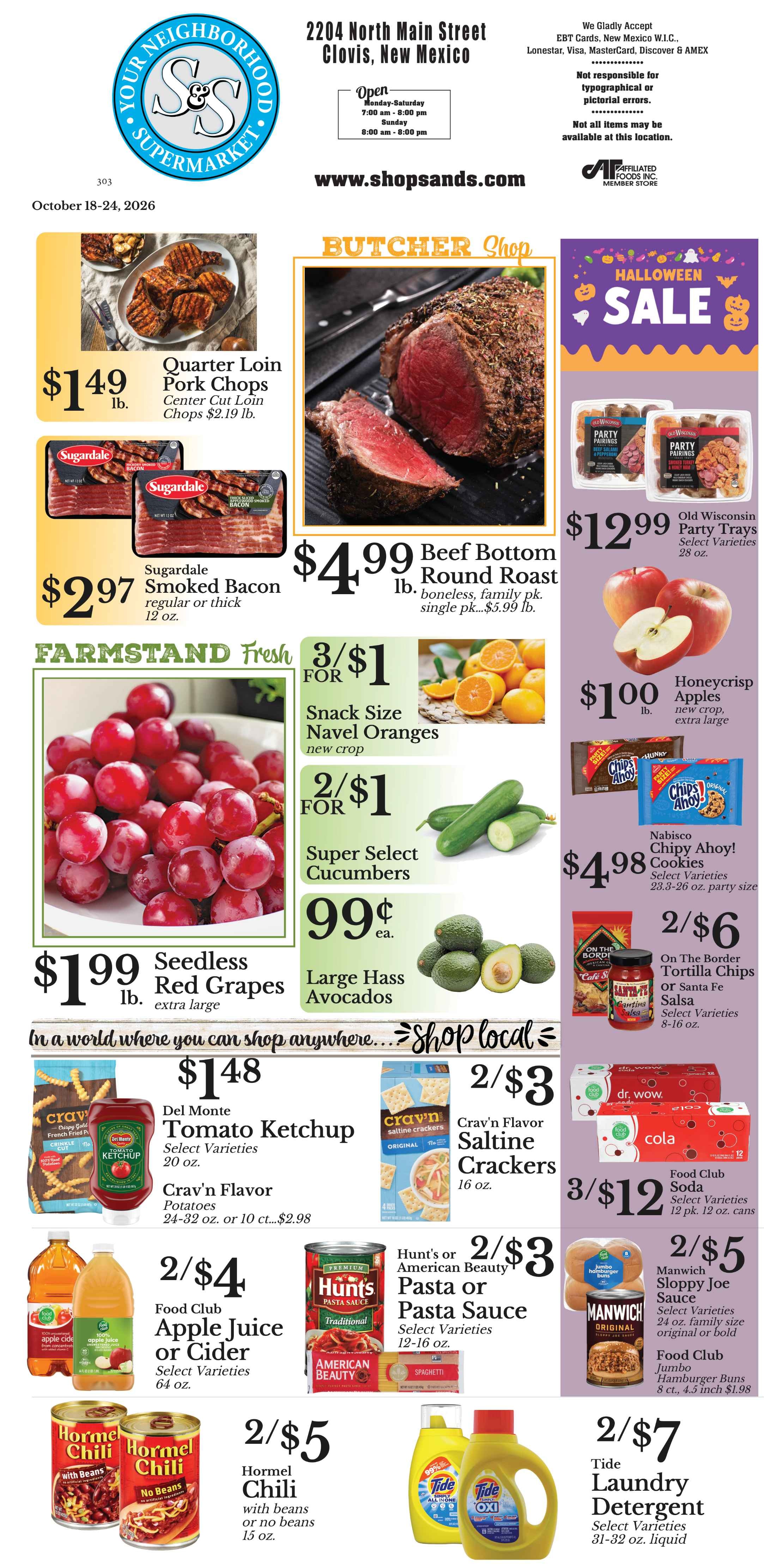 S&S Supermarket Weekly Ad October 18 - 24, 2026