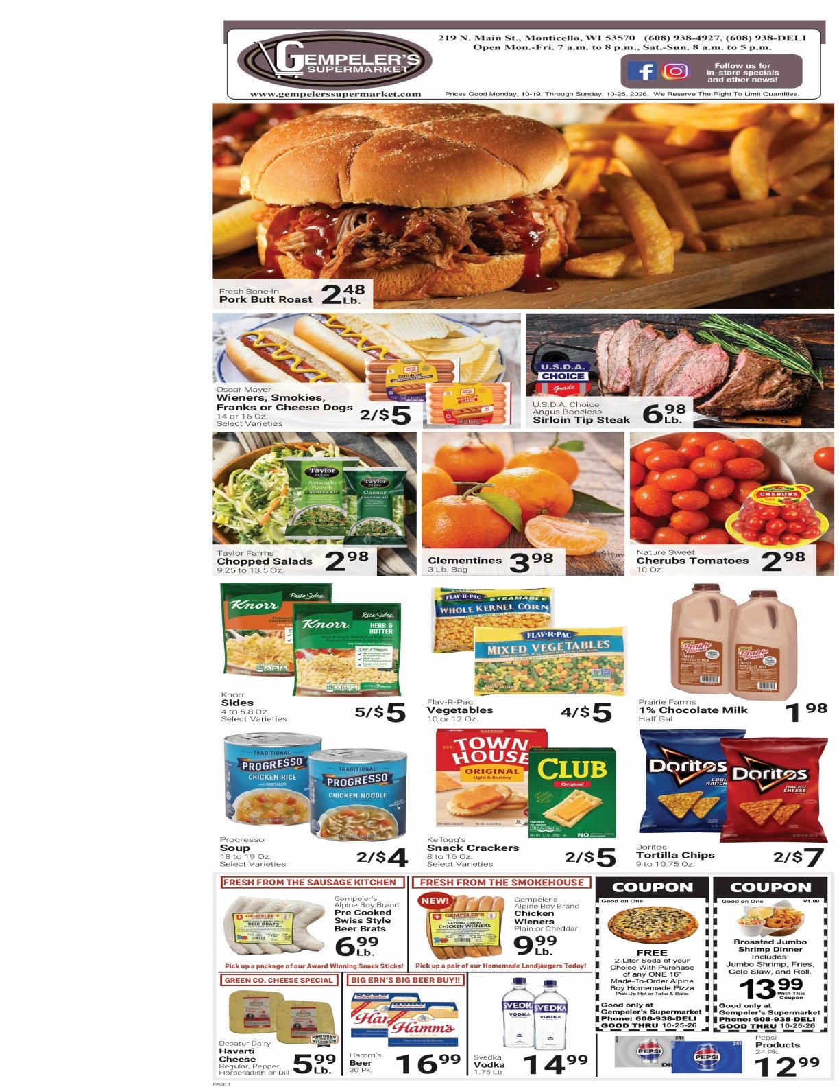 Gempeler's Supermarket Weekly Ad October 19 - 25, 2026
