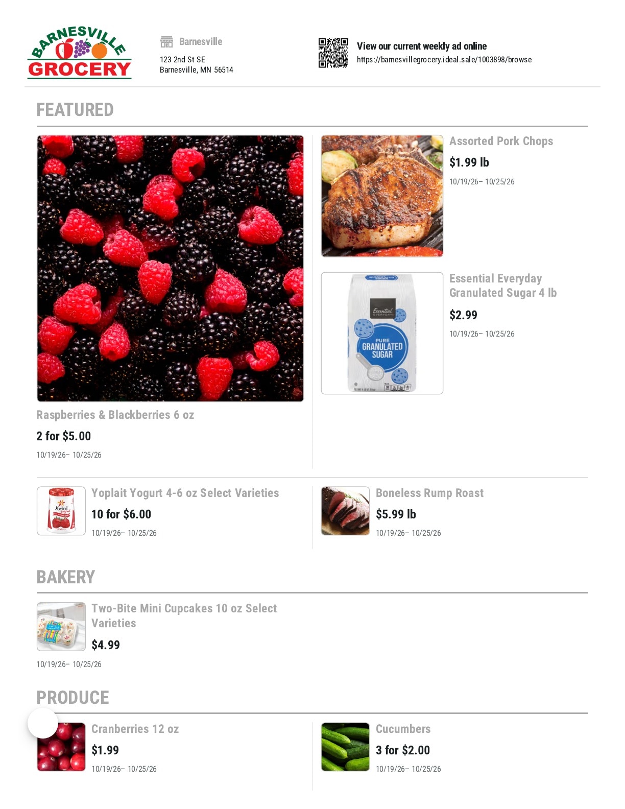 Barnesville Grocery Weekly Ad October 19 - 25, 2026