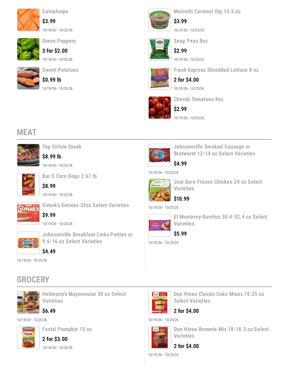Barnesville Grocery Weekly Ad October 19 - 25, 2026