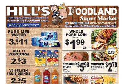 Hill's Foodland (851 Park Road, Pleasant Grove, AL) Weekly Ad October 19 - 25, 2026